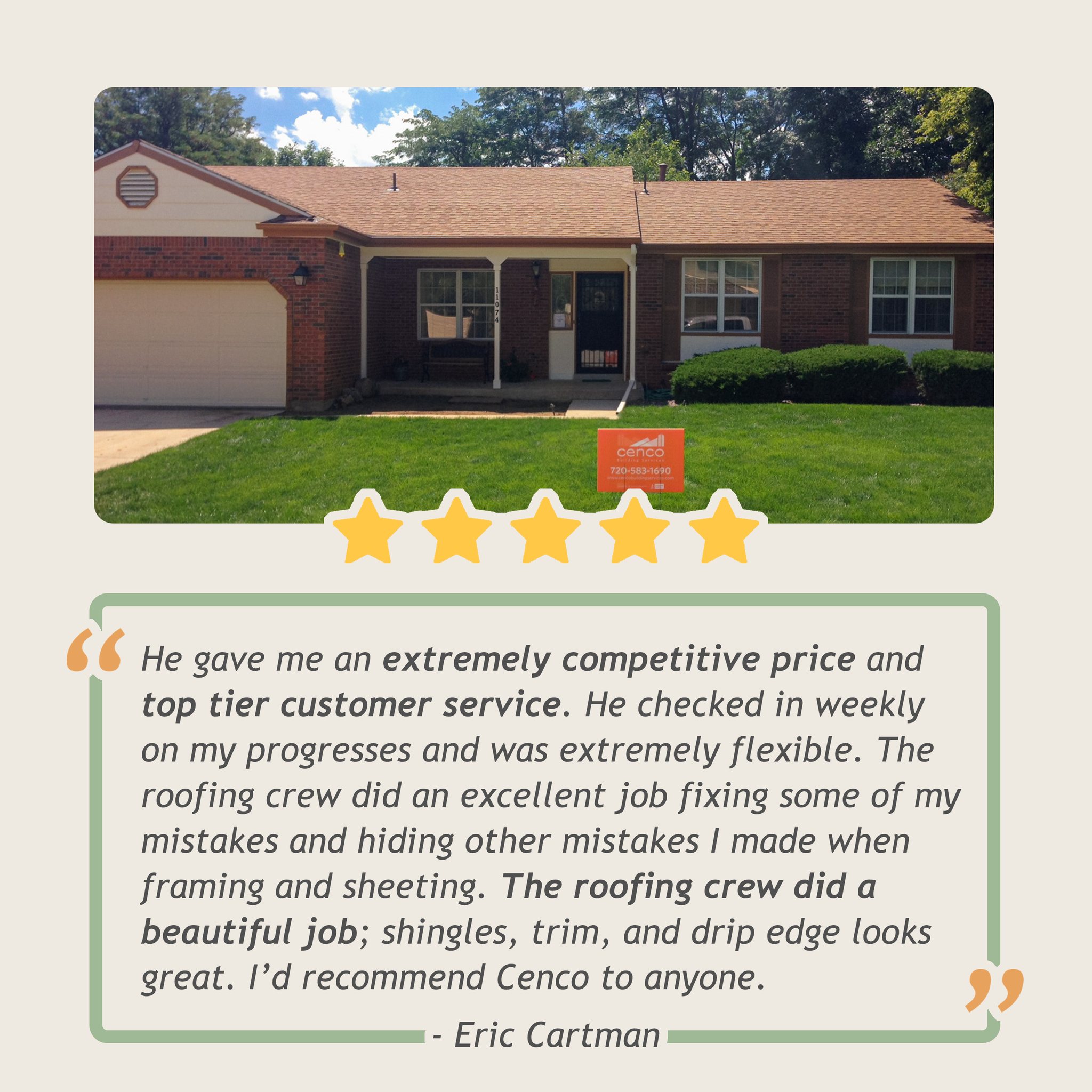 Cenco Roofing - Review