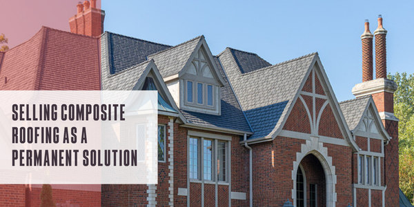 Image of a brick home with a composite roof, text overlayed is the title
