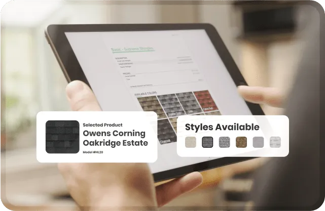 Leap - Sales Pro - Roofing Contract Demo Screen