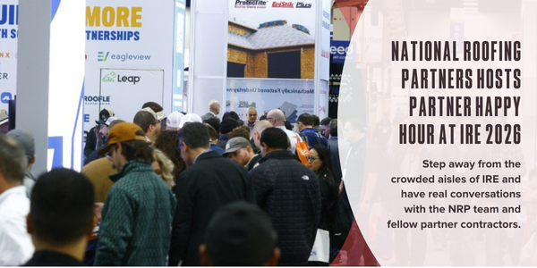 National Roofing Partners hosts partner happy hour at IRE 2026